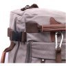 Великий чоловічий рюкзак-трансформер із якісного текстилю сірого кольору Vintage 2422156 - 7