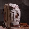 Великий чоловічий рюкзак-трансформер із якісного текстилю сірого кольору Vintage 2422156 - 8