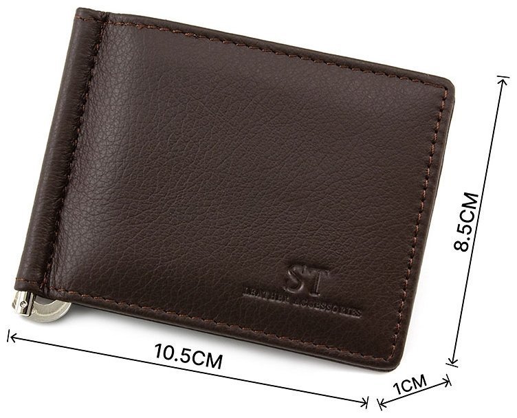 Коричневий затиск для грошей і карток ST Leather (16676) modnotak фото №3