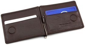 Коричневий затиск для грошей і карток ST Leather (16676)