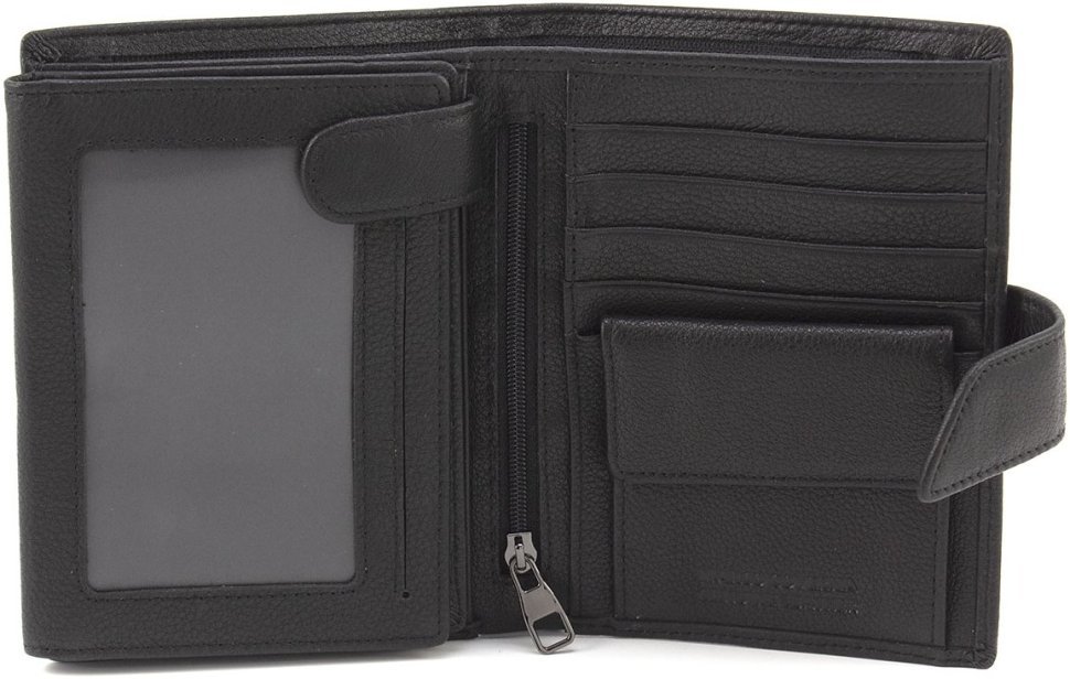 Кожаный мужской кошелек среднего размера с блоком под документы Marco Coverna 68653 