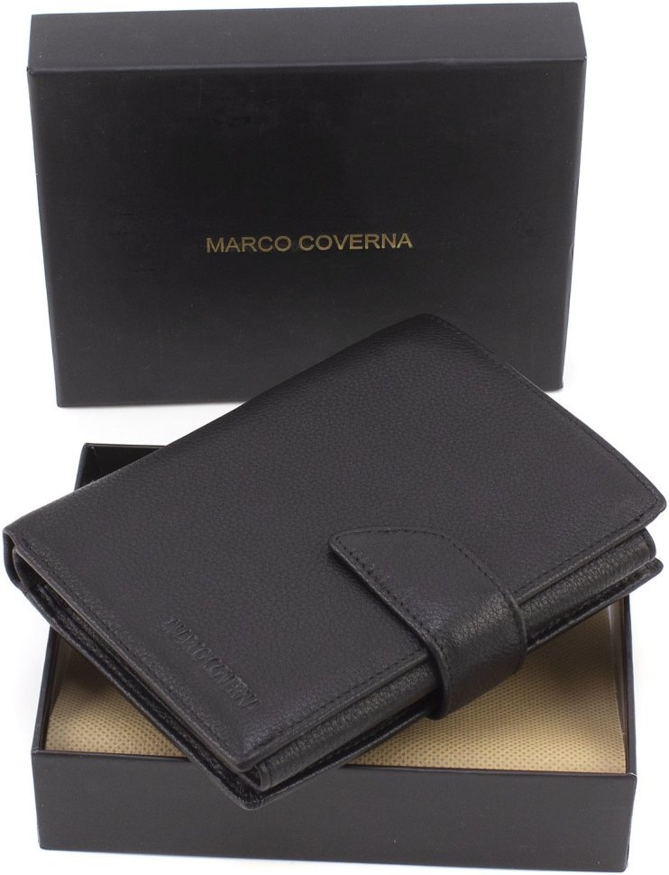 Кожаный мужской кошелек среднего размера с блоком под документы Marco Coverna 68653 