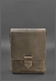 Мужская темно-коричневая сумка-мессенджер из натуральной кожи крейзи хорс BlankNote Esquire 78753