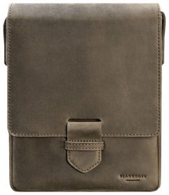 Мужская темно-коричневая сумка-мессенджер из натуральной кожи крейзи хорс BlankNote Esquire 78753