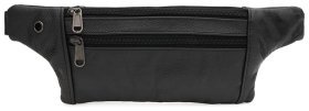 Зручна чоловіча сумка на пояс із натуральної шкіри Borsa Leather 88753 Чорна