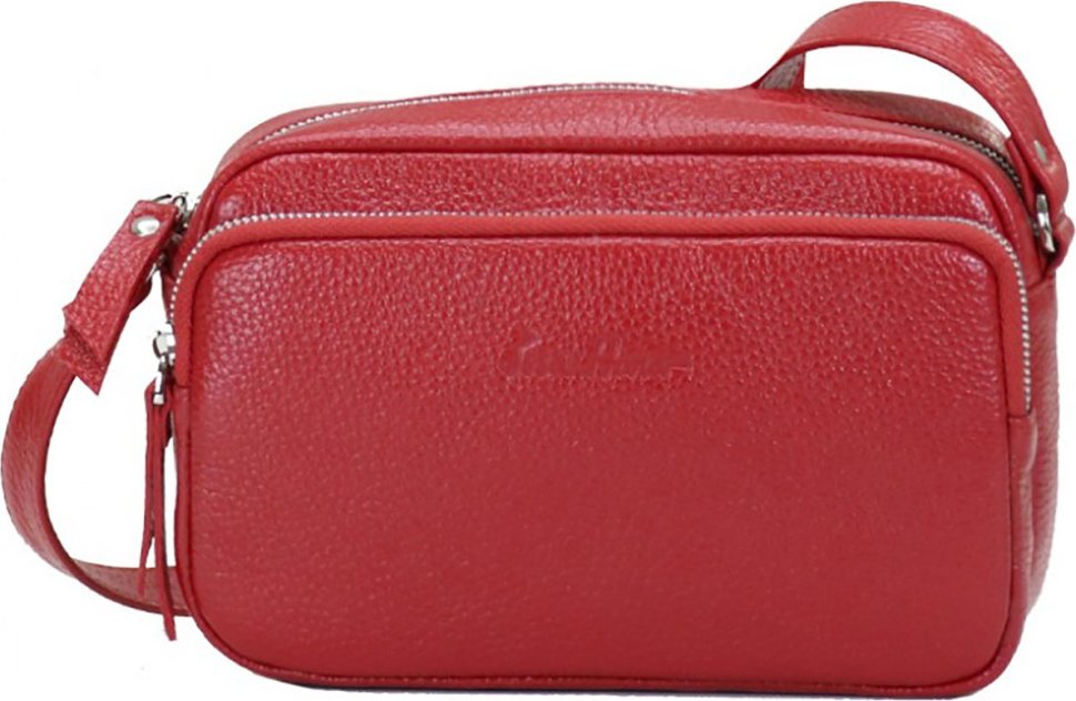 Червона маленька жіноча сумка з натуральної шкіри з плечовим ремінцем Issa Hara Міла (27016)