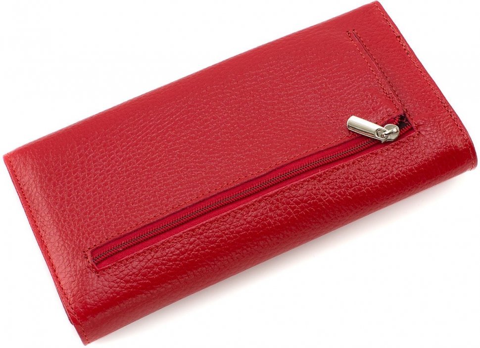 Жіночий гаманець великого розміру із червоної шкіри KARYA (19574)