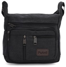 Містка чоловіча сумка із текстилю чорного кольору Monsen 89253