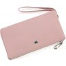 Шкіряний жіночий гаманець-клатч світло-рожевого кольору з блискавичною застібкою ST Leather (15332) - 3