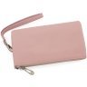 Шкіряний жіночий гаманець-клатч світло-рожевого кольору з блискавичною застібкою ST Leather (15332) - 4