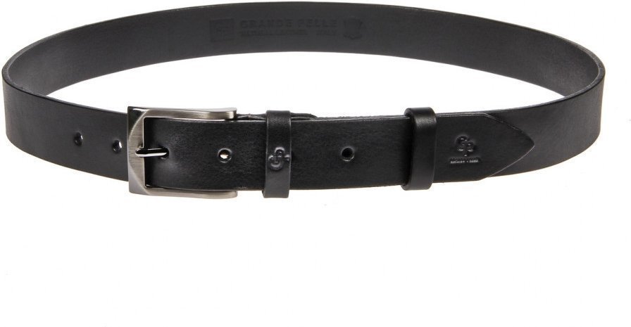 Брючний класичний ремінь з гладкої шкіри чорного кольору Grande Pelle (31265) modnotak фото №6