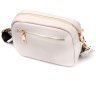 Белая женская сумка через плечо из натуральной кожи флотар Vintage 2422317 - 2