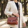 Коричневая кожаная женская сумка компактного размера с плечевым ремешком Vintage 2422417 modnotak фото - 13