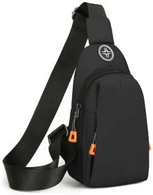 Мужская слинг сумка из прочного текстиля черного цвета Confident 90754