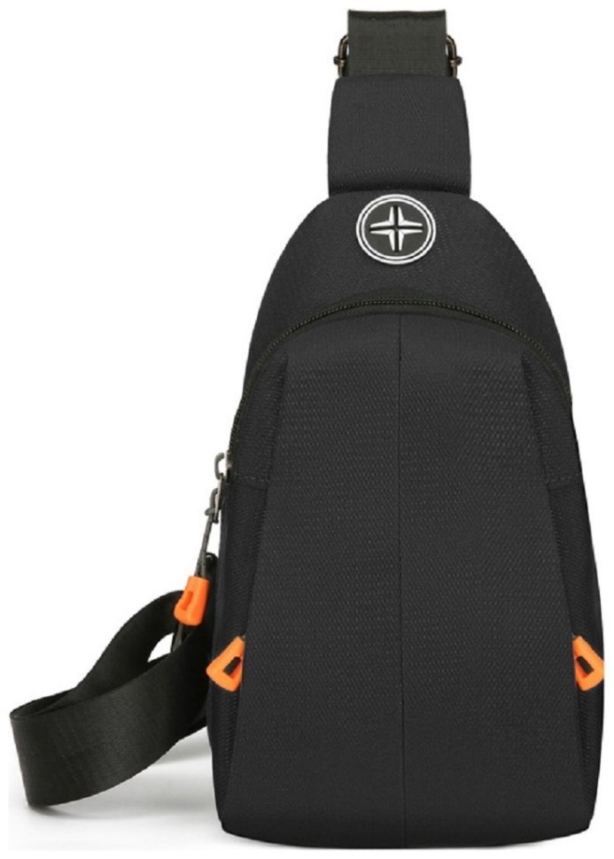 Чоловіча слінг сумка із міцного текстилю чорного кольору Confident 90754 modnotak фото №11