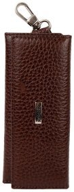Коричневая ключница из фактурной кожи на кнопках Desisan 81454