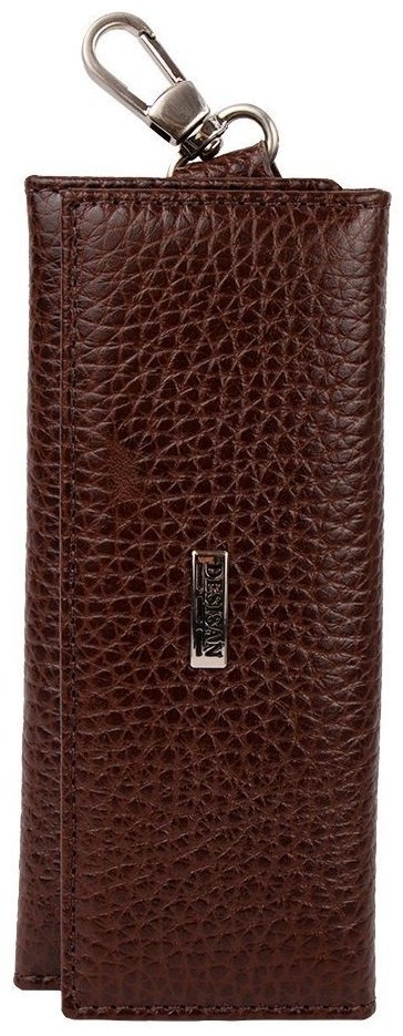 Коричневая ключница из фактурной кожи на кнопках Desisan 81454 modnotak фото №1