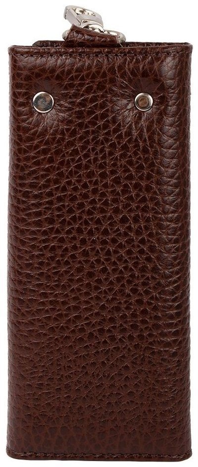 Коричневая ключница из фактурной кожи на кнопках Desisan 81454 modnotak фото №2