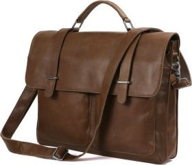 Классический портфель коричневого цвета из натуральной кожи VINTAGE STYLE (14164)