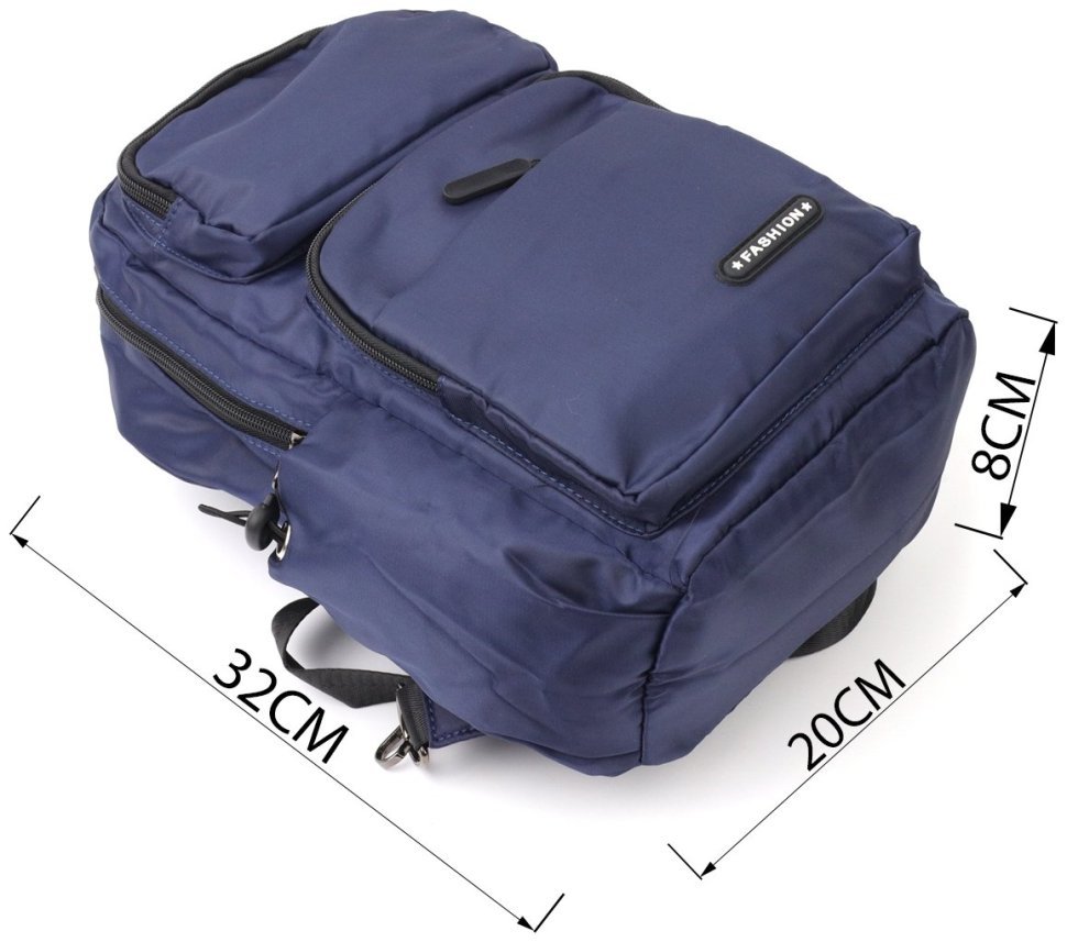 Практичный текстильный мужской рюкзак синего цвета Vintage (20575)