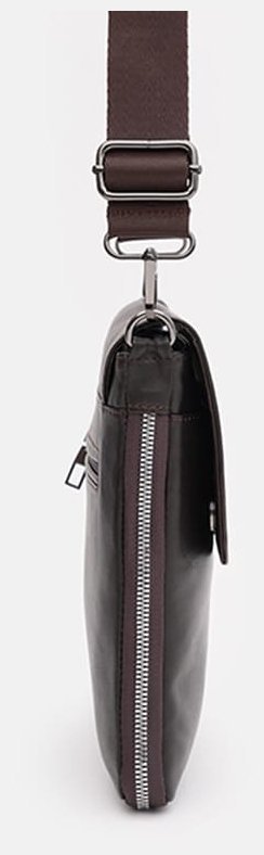 Коричнева чоловіча сумка-планшет із натуральної шкіри з відкидним клапаном Ricco Grande 71554