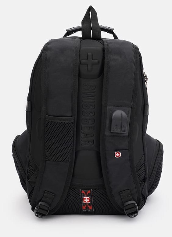 Просторный мужской рюкзак из текстиля черного цвета на три отдела Monsen 71654