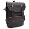 Великий чоловічий рюкзак з екошкіри чорного кольору з відкидним клапаном Monsen 71754 - 1