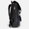 Великий чоловічий рюкзак з екошкіри чорного кольору з відкидним клапаном Monsen 71754 - 3