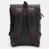 Большой мужской рюкзак из экокожи черного цвета с откидным клапаном Monsen 71754 - 4
