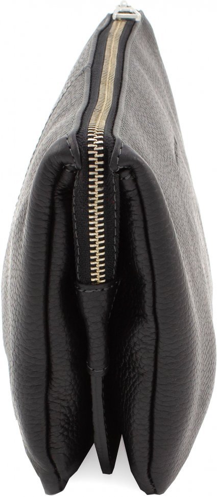 Мужской кожаный клатч черного цвета с ремешком на запястье Grande Pelle (10261)
