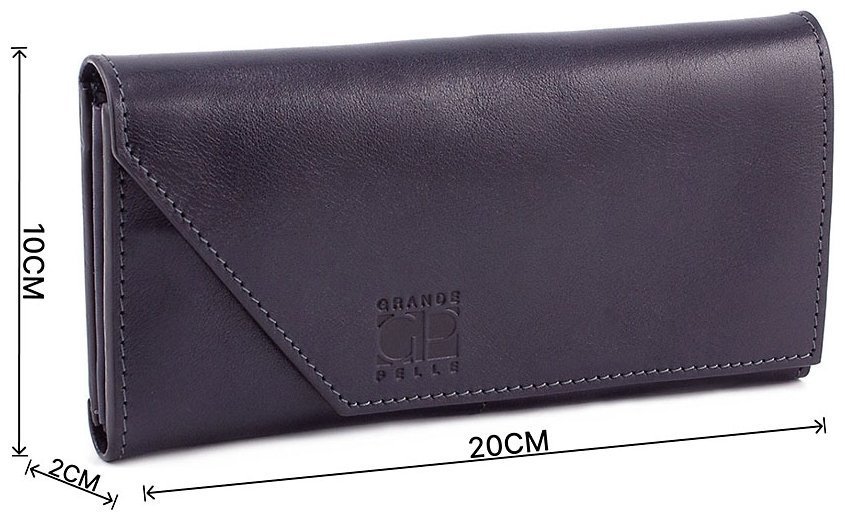 Синий кошелек с отделением для монет Grande Pelle (Итальянсая кожа) 11954 modnotak фото №3