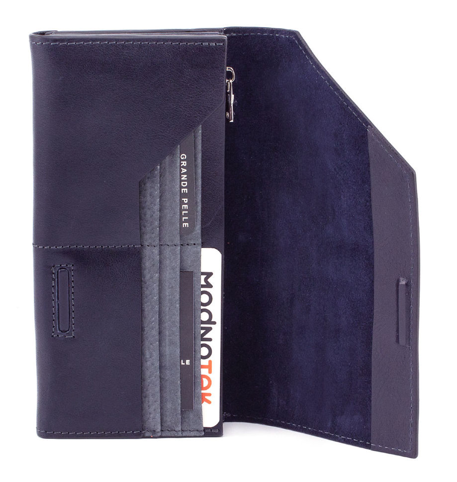 Синій гаманець з відділенням для монет Grande Pelle (13214)