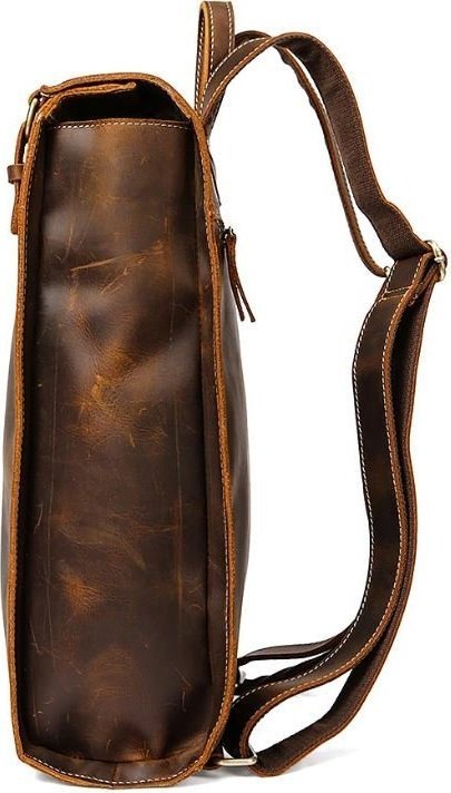 Рюкзак з вінтажній шкіри з лаконічним дизайном VINTAGE STYLE (14796)