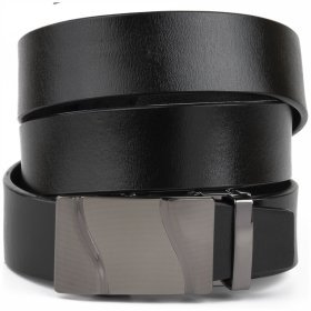 Мужской кожаный ремень с пряжкой в стиле волна Vintage 20250 Черный