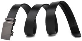 Мужской кожаный ремень с пряжкой в стиле волна Vintage 20250 Черный