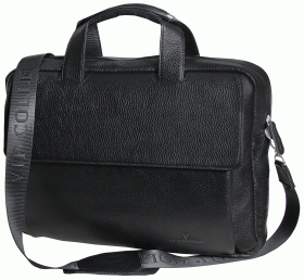 Сумка для ноутбука 15.6″ чорного кольору у шкірі флотар Vip Collection 102554
