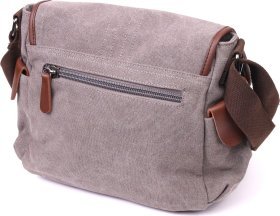 Горизонтальна чоловіча сумка з текстилю сірого кольору Vintage (2421248)