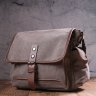 Горизонтальная мужская сумка из текстиля серого цвета Vintage (2421248) - 8