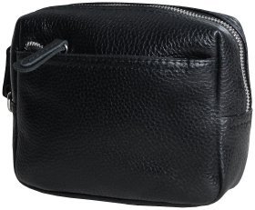 Мужская барсетка с кистевым ремешком из зернистой кожи Vip Collection 102654 (черный цвет)