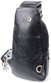 Женская практичная сумка через плечо из экокожи Vintage 22754 Черная