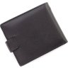 Мужское портмоне классического стиля из натуральной кожи черного цвета Leather Collection (21533) - 3