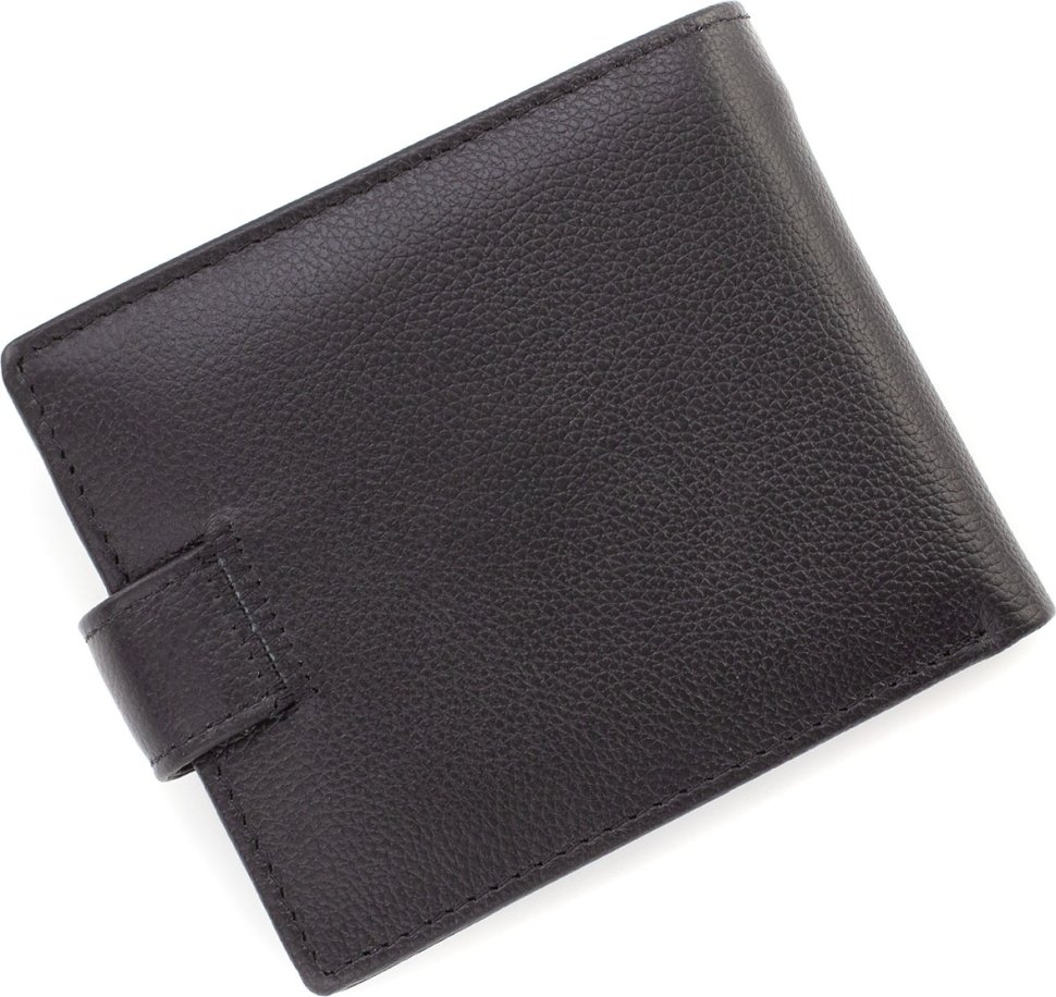Чоловічий портмоне класичного стилю з натуральної шкіри чорного кольору Leather Collection (21533)