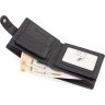 Мужское портмоне классического стиля из натуральной кожи черного цвета Leather Collection (21533) - 5