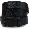Шикарний чоловічий ремінь під штани або джинси із фактурної шкіри чорного кольору Vintage (2420749) - 1