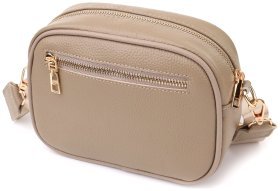 Компактна повсякденна жіноча сумка зі шкіри флотар Vintage 103154 бежевого кольору