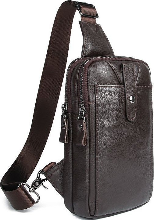 Мужская сумка - рюкзак на два отделения коричневого цвета VINTAGE STYLE (14983)