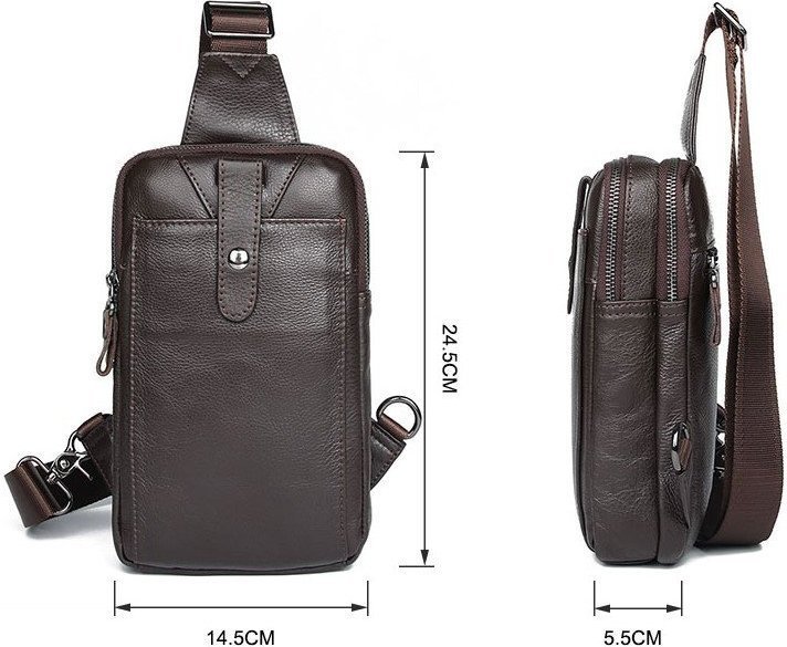 Чоловіча сумка - рюкзак на два відділення коричневого кольору VINTAGE STYLE (14983)
