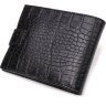 Мужское портмоне черного цвета из натуральной кожи с тиснением под крокодила CANPELLINI (2421790) - 2