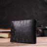 Мужское портмоне черного цвета из натуральной кожи с тиснением под крокодила CANPELLINI (2421790) - 7
