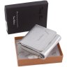 Сріблястий гаманець потрійного складання з італійської шкіри Tony Bellucci (10583) - 7